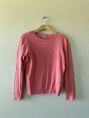 Vintage Pink Cable-Knit Crewneck Sweater - Women